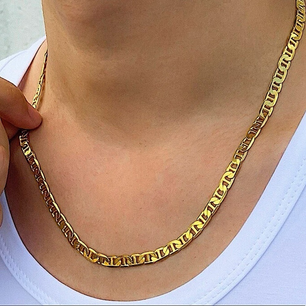 Mariner Gold Plated Unisex Chain Link Necklace